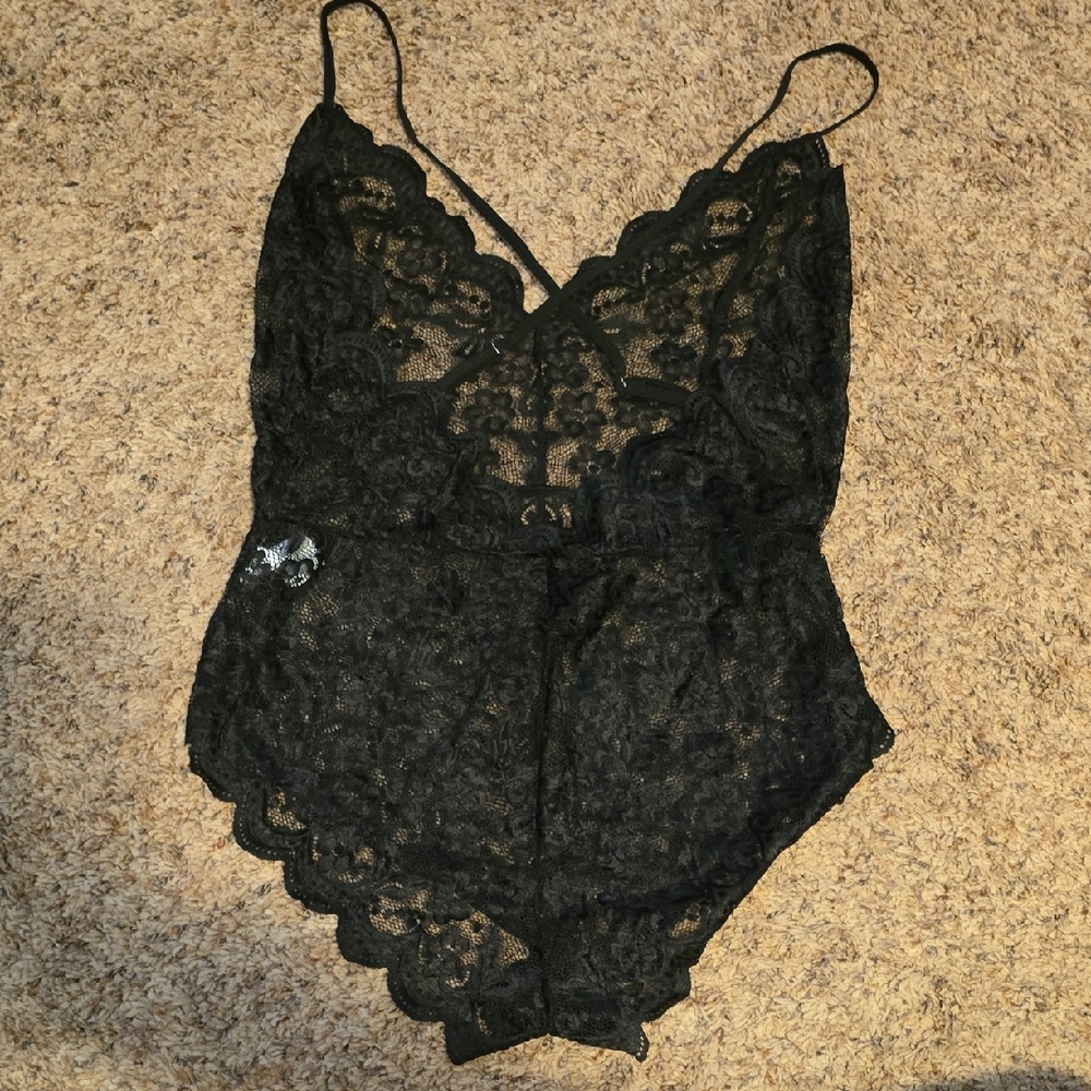 Elegant Black Lace Bodysuit | One Piece | NWOT